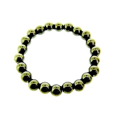 PLAIN POWER BEAD BRACELET IN HEMATITE (NO TOGGLE).   SPR13695POL