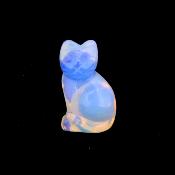 GEMSTONE KITTEN CARVING IN OPALITE.   SPR14473POL