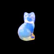 GEMSTONE KITTEN CARVING IN OPALITE.   SPR14473POL