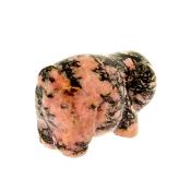 CARVING OF A PIG IN RHODONITE.   SPR15073POL