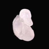 Gemstone Duck Carving in Rose Quartz.   SPR15180POL