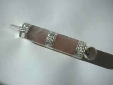 INDIAN ROSE QUARTZ & SILVER HEALING WAND