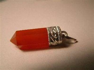 Carnelian Indian Silver Hexagonal pendant. 1116