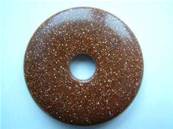 LARGE COPPER GOLDSTONE GEMSTONE DONUTS/ PI STONES. DO42CGS