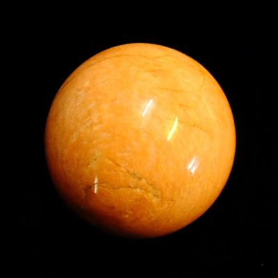 GEMSTONE SPHERE IN PEACH MOONSTONE WITH FELDSPAR.   SP13906SLF