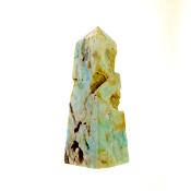 BLUE STRIPED ARAGONITE GEODE OBELISK.   SP14326POL