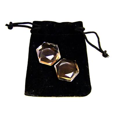 STAR OF DAVID PAIR IN QUARTZ.   SP14827POL