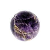 GEMSTONE SPHERE IN CHEVRON AMETHYST.   SP14847POL