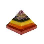 Gemstone Pyramid made in layers of stone in Chakra coloures.   SP15320POL 