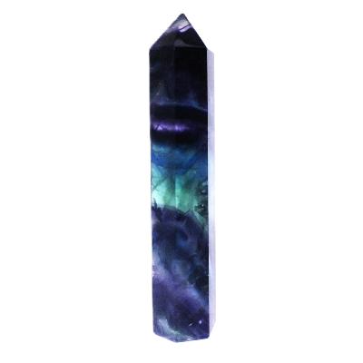 Fully Polished And facetted Point/ Tower in Green & Purple Fluorite.   SP17205POL  