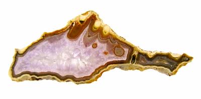 AGATE WITH AMETHYST GEODE SLICE SPECIMEN.   SP9917POL