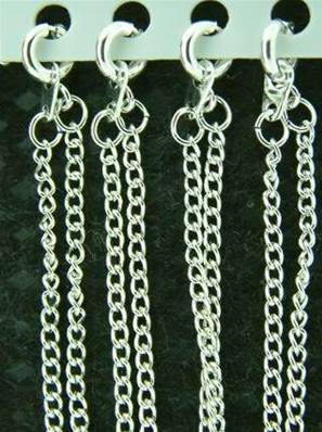 SILVER PLATED CURB STYLE CHAIN. 18". 4g. SPR1068