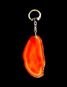 AGATE SLICE RED/BROWN COLOUR KEYRING.   SPR12442