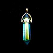 AQUA AURA QUARTZ DOUBLE TERMINATED HEALING POINT PENDANT.   SPR14219PEND