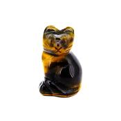 GEMSTONE KITTEN CARVING IN TIGERSEYE.   SPR14480POL