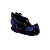 DRAGON'S HEAD CARVING IN BLACK OBSIDIAN.   SPR14673POL