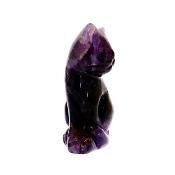 GEMSTONE CAT CARVINGS IN AMETHYST.   SPR14752POL