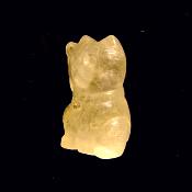 Lucky Chinese Waving Cat Carving in Quartz.   SPR15162POL