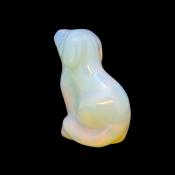 Gemstone Sitting Dog Figure carved in Opalite.   SPR15354POL