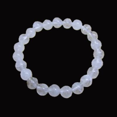 PLAIN POWER BEAD BRACELET IN MILKY QUARTZ (NO TOGGLE).   SPR15841POL