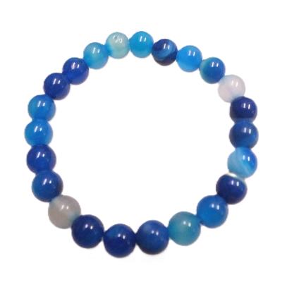 PLAIN POWER BEAD BRACELETS IN BLUE DYED AGATE. (NO TOGGLE).   SPR17174BR