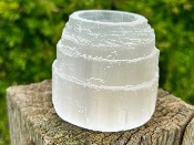 SATIN SPAR (SELENITE) Mountain T- LIGHT HOLDER  Spr15120