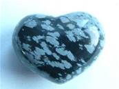 SNOWFLAKE OBSIDIAN MINI PUFF HEART.   HRT25SNO