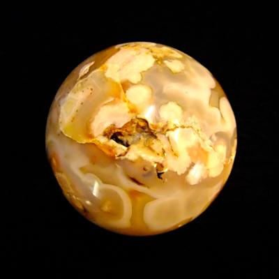 LARGE GEMSTONE GEODE SPHERE IN FLOWER AGATE.   SP13922SLF