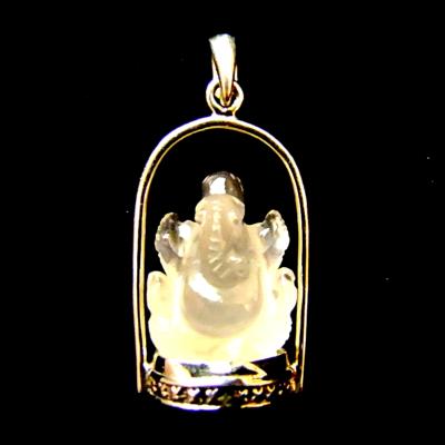 ROSE QUARTZ GANESH PENDANT.   SP13931PEND