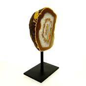 AGATE HALF NODULE SPECIMEN ON METAL STAND.   SP14113SLF 