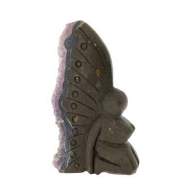 Kneeling Fairy Figure With Amethyst Druze Wings.   SP16258POL