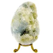 Partially Polished Geode/ Druze Gemstone Egg In Blue Celestite.   SP16531POL
