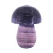 Carving Of A Mushroom In Purple Banded Fluorite.   SP16997POL 