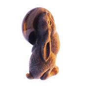 Carving Of A Moon Gazing Hare In Tiger's Eye.   SP17211POL
