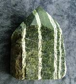 CHRYSOTILE IN SERPENTINE TOP POLISHED POINT SPECIMEN. SP4949POL