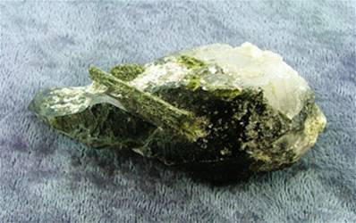 EPIDOT WITH TOURMALINE IN QUARTZ SPECIMEN. SP6414