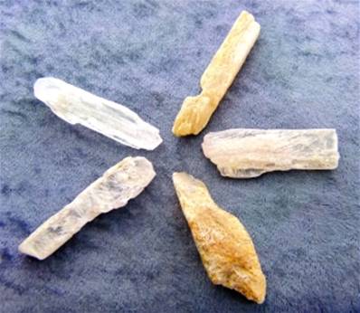 RUTILATED KUNZITE ROUGH CRYSTAL SPECIMENS (LARGE SIZE).  SPR8990