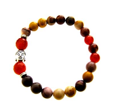 BUDDHA POWER BEAD BRACELET IN MOOKAITE.    SPR11378BR  