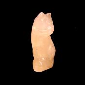 GEMSTONE CAT CARVINGS IN ROSE QUARTZ.   SPR14749POL