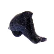 Dolphin Figure carved in Blue Goldstone.   SPR15362POL