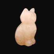 Gemstone Carving Of A Cat (Large Size) In Rose Quartz.   SPR16931POL