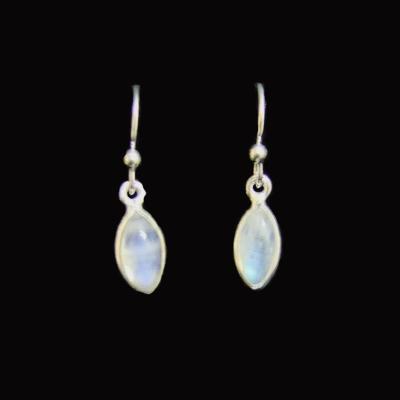 925 Silver Pendant Style Earrings Featuring Rainbow Moonstone.   22100RM