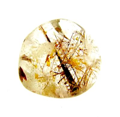 QUARTZ DOME POLISHED PEBBLE SPECIMEN FEATURING RED & GOLDEN RUTILE INCLUSIONS.   SP10808POL