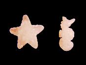 STARFISH & SEAHORSE CARVINGS IN ROSE QUARTZ.   SP11707POL