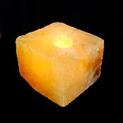 Natural Rhomboidal Pale Lemon Calcite Crystal Single Tea Light Holder.   SP16544SLF 