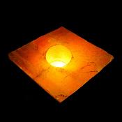 Natural Rhomboidal Pale Lemon Calcite Crystal Single Tea Light Holder.   SP16544SLF 