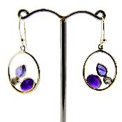 925 Silver Hoop Style Pendant Earrings.   SP16905ER