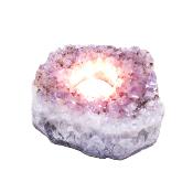 Amethyst Druze Single Candle Tea Light Holder.   SP17064SLF