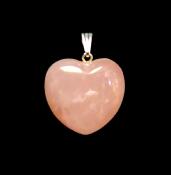 ROSE QUARTZ MINI PUFF HEART PENDANT.   SPR13148PEND