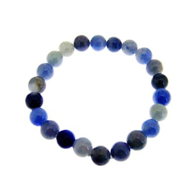 PLAIN POWER BEAD BRACELET IN BLUE QUARTZ (NO TOGGLE).   SPR14354BR